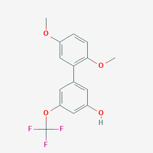 molecular formula C15H13F3O4 B6384530 5-(2,5-Dimethoxyphenyl)-3-trifluoromethoxyphenol, 95% CAS No. 1261933-71-4