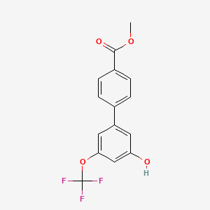 molecular formula C15H11F3O4 B6384534 5-(4-Methoxycarbonylphenyl)-3-trifluoromethoxyphenol, 95% CAS No. 1261889-18-2