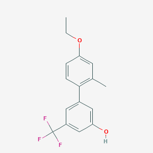 molecular formula C16H15F3O2 B6384539 5-(4-Ethoxy-2-methylphenyl)-3-trifluoromethylphenol, 95% CAS No. 1262003-72-4