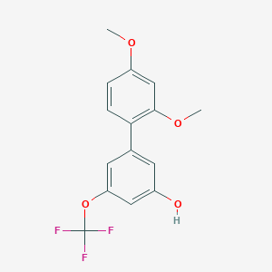 molecular formula C15H13F3O4 B6384563 5-(2,4-Dimethoxyphenyl)-3-trifluoromethoxyphenol, 95% CAS No. 1261889-22-8