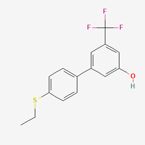 molecular formula C15H13F3OS B6384570 5-(4-Ethylthiophenyl)-3-trifluoromethylphenol, 95% CAS No. 1261949-62-5