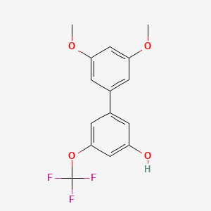 molecular formula C15H13F3O4 B6384582 5-(3,5-Dimethoxyphenyl)-3-trifluoromethoxyphenol, 95% CAS No. 1261952-55-9