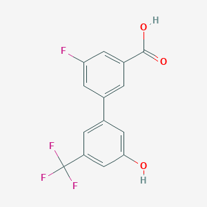molecular formula C14H8F4O3 B6384584 5-(3-Carboxy-5-fluorophenyl)-3-trifluoromethylphenol, 95% CAS No. 1261979-18-3