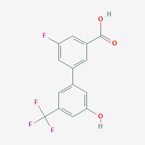 molecular formula C14H8F4O3 B6384584 5-(3-Carboxy-5-fluorophenyl)-3-trifluoromethylphenol CAS No. 1261979-18-3