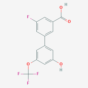 molecular formula C14H8F4O4 B6384605 5-(3-Carboxy-5-fluorophenyl)-3-trifluoromethoxyphenol, 95% CAS No. 1261942-15-7
