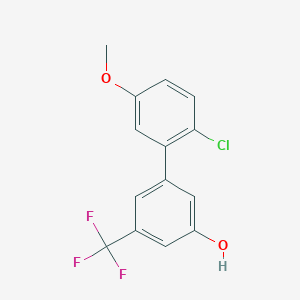 molecular formula C14H10ClF3O2 B6384621 5-(2-Chloro-5-methoxyphenyl)-3-trifluoromethylphenol, 95% CAS No. 1261921-66-7