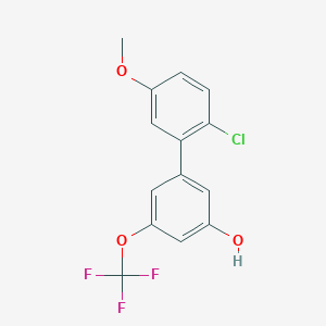 molecular formula C14H10ClF3O3 B6384637 5-(2-Chloro-5-methoxyphenyl)-3-trifluoromethoxyphenol, 95% CAS No. 1261990-52-6