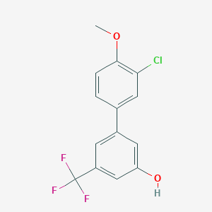 molecular formula C14H10ClF3O2 B6384640 5-(3-Chloro-4-methoxyphenyl)-3-trifluoromethylphenol, 95% CAS No. 1262004-31-8
