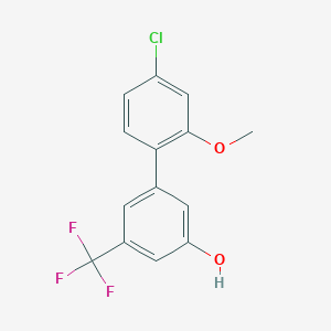 molecular formula C14H10ClF3O2 B6384645 5-(4-Chloro-2-methoxyphenyl)-3-trifluoromethylphenol, 95% CAS No. 1261979-23-0