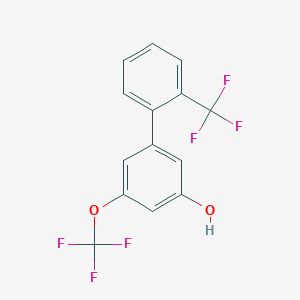molecular formula C14H8F6O2 B6384652 5-(2-Trifluoromethylphenyl)-3-trifluoromethoxyphenol, 95% CAS No. 1261927-93-8