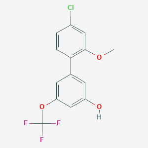 molecular formula C14H10ClF3O3 B6384657 5-(4-Chloro-2-methoxyphenyl)-3-trifluoromethoxyphenol, 95% CAS No. 1262004-33-0