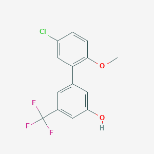 molecular formula C14H10ClF3O2 B6384659 5-(5-Chloro-2-methoxyphenyl)-3-trifluoromethylphenol, 95% CAS No. 1261933-82-7