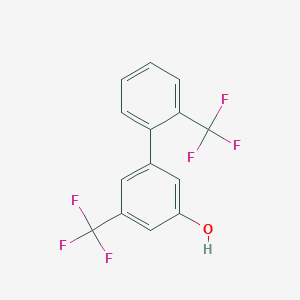 molecular formula C14H8F6O B6384665 5-(2-Trifluoromethylphenyl)-3-trifluoromethylphenol, 95% CAS No. 1261789-84-7