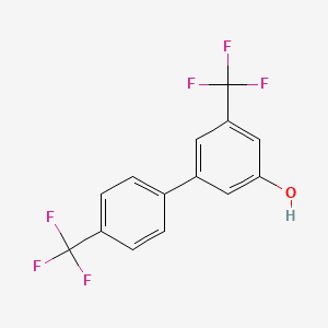 molecular formula C14H8F6O B6384671 5-(4-Trifluoromethylphenyl)-3-trifluoromethylphenol, 95% CAS No. 1261887-46-0