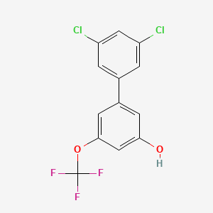molecular formula C13H7Cl2F3O2 B6384723 5-(3,5-Dichlorophenyl)-3-trifluoromethoxyphenol, 95% CAS No. 1262004-34-1