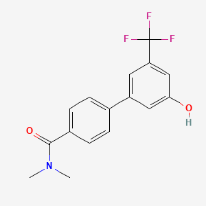 molecular formula C16H14F3NO2 B6384729 5-[4-(N,N-Dimethylaminocarbonyl)phenyl]-3-trifluoromethylphenol, 95% CAS No. 1261901-18-1