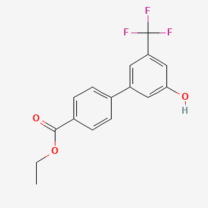 molecular formula C16H13F3O3 B6384764 5-(4-Ethoxycarbonylphenyl)-3-trifluoromethylphenol, 95% CAS No. 1261952-60-6