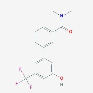 molecular formula C16H14F3NO2 B6384770 5-[3-(N,N-Dimethylaminocarbonyl)phenyl]-3-trifluoromethylphenol, 95% CAS No. 1262003-76-8