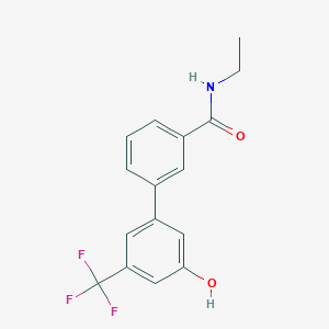 molecular formula C16H14F3NO2 B6384785 5-[3-(N-Ethylaminocarbonyl)phenyl]-3-trifluoromethylphenol, 95% CAS No. 1261979-30-9