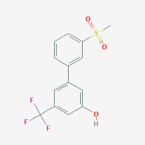 molecular formula C14H11F3O3S B6384816 5-(3-Methylsulfonylphenyl)-3-trifluoromethylphenol, 95% CAS No. 1261984-73-9