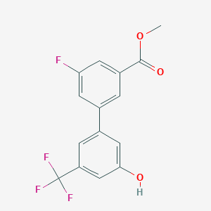 molecular formula C15H10F4O3 B6384838 5-(3-Fluoro-5-methoxycarbonylphenyl)-3-trifluoromethylphenol, 95% CAS No. 1261934-35-3