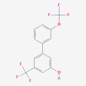 molecular formula C14H8F6O2 B6384864 5-(3-Trifluoromethoxyphenyl)-3-trifluoromethylphenol, 95% CAS No. 1261576-40-2