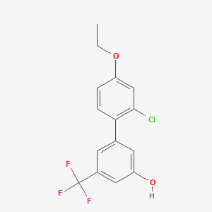 molecular formula C15H12ClF3O2 B6384871 5-(2-Chloro-4-ethoxyphenyl)-3-trifluoromethylphenol, 95% CAS No. 1261995-99-6