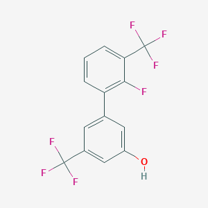 molecular formula C14H7F7O B6384880 5-(2-Fluoro-3-trifluoromethylphenyl)-3-trifluoromethylphenol, 95% CAS No. 1261991-06-3