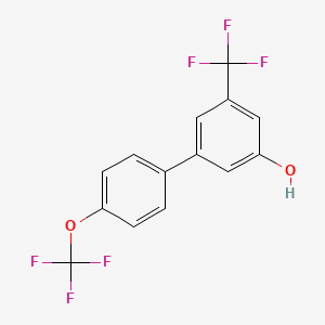 molecular formula C14H8F6O2 B6384887 5-(4-Trifluoromethoxyphenyl)-3-trifluoromethylphenol, 95% CAS No. 1261576-46-8