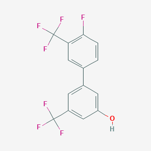 molecular formula C14H7F7O B6384916 5-(4-Fluoro-3-trifluoromethylphenyl)-3-trifluoromethylphenol, 95% CAS No. 1261985-05-0