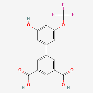 molecular formula C15H9F3O6 B6384926 5-(3,5-Dicarboxyphenyl)-3-trifluoromethoxyphenol, 95% CAS No. 1261942-26-0