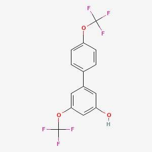 molecular formula C14H8F6O3 B6384930 5-(4-Trifluoromethoxyphenyl)-3-trifluoromethoxyphenol, 95% CAS No. 1261934-51-3