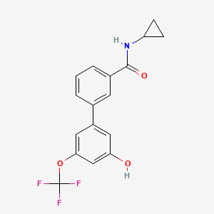 molecular formula C17H14F3NO3 B6384936 5-[3-(Cyclopropylaminocarbonyl)phenyl]-3-trifluoromethoxyphenol, 95% CAS No. 1261970-57-3