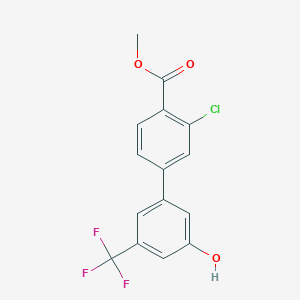 molecular formula C15H10ClF3O3 B6384962 5-(3-Chloro-4-methoxycarbonylphenyl)-3-trifluoromethylphenol, 95% CAS No. 1261889-40-0