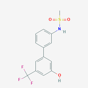 molecular formula C14H12F3NO3S B6384972 5-(3-Methylsulfonylaminophenyl)-3-trifluoromethylphenol, 95% CAS No. 1261889-46-6
