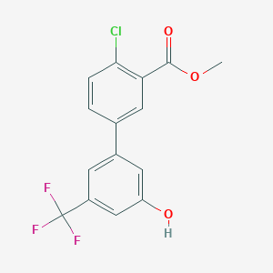 molecular formula C15H10ClF3O3 B6384990 5-(4-Chloro-3-methoxycarbonylphenyl)-3-trifluoromethylphenol, 95% CAS No. 1261952-68-4