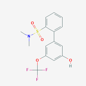 molecular formula C15H14F3NO4S B6385019 5-(2-N,N-Dimethylsulfamoylphenyl)-3-trifluoromethoxyphenol, 95% CAS No. 1261959-08-3