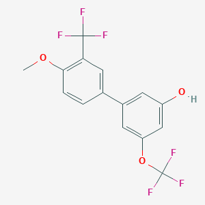 molecular formula C15H10F6O3 B6385035 5-(4-Methoxy-3-trifluoromethylphenyl)-3-trifluoromethoxyphenol, 95% CAS No. 1261991-16-5