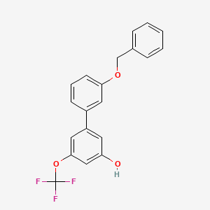 molecular formula C20H15F3O3 B6385044 5-(3-Benzyloxyphenyl)-3-trifluoromethoxyphenol, 95% CAS No. 1261942-41-9