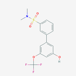 molecular formula C15H14F3NO4S B6385052 5-(3-N,N-Dimethylsulfamoylphenyl)-3-trifluoromethoxyphenol, 95% CAS No. 1261901-34-1