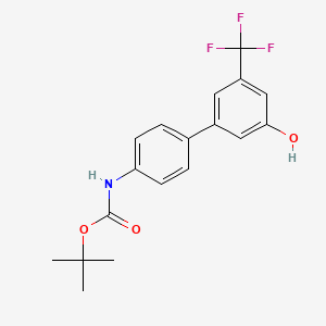 molecular formula C18H18F3NO3 B6385057 5-(4-BOC-Aminophenyl)-3-trifluoromethylphenol, 95% CAS No. 1261922-31-9
