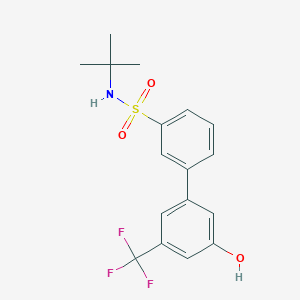 molecular formula C17H18F3NO3S B6385099 5-(3-t-Butylsulfamoylphenyl)-3-trifluoromethylphenol, 95% CAS No. 1261922-89-7