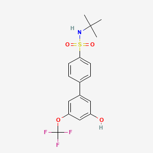 molecular formula C17H18F3NO4S B6385110 5-(4-t-Butylsulfamoylphenyl)-3-trifluoromethoxyphenol, 95% CAS No. 1262004-66-9