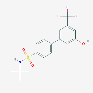 molecular formula C17H18F3NO3S B6385111 5-(4-t-Butylsulfamoylphenyl)-3-trifluoromethylphenol, 95% CAS No. 1261942-42-0