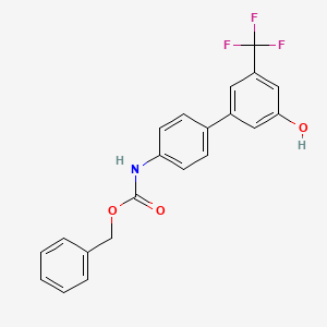 molecular formula C21H16F3NO3 B6385140 5-(4-Cbz-Aminopheny)-3-trifluoromethylphenol, 95% CAS No. 1261942-51-1