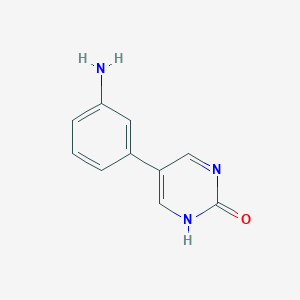 molecular formula C10H9N3O B6385144 5-(3-Aminophenyl)-2-hydroxypyrimidine, 95% CAS No. 1111109-04-6