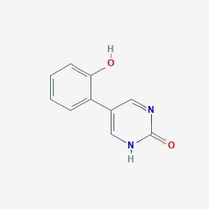 molecular formula C10H8N2O2 B6385149 5-(2-Hydroxyphenyl)-2-hydroxypyrimidine, 95% CAS No. 1111104-21-2