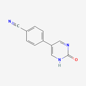 molecular formula C11H7N3O B6385178 5-(4-Cyanophenyl)-2-hydroxypyrimidine, 95% CAS No. 1111103-70-8