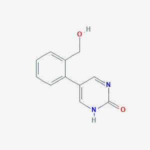 molecular formula C11H10N2O2 B6385232 2-Hydroxy-5-(2-hydroxymethylphenyl)pyrimidine, 95% CAS No. 1111104-11-0