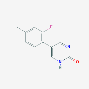molecular formula C11H9FN2O B6385252 5-(2-Fluoro-4-methylphenyl)-2-hydroxypyrimidine, 95% CAS No. 1111108-37-2